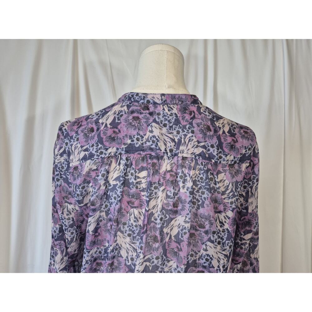 Isabel Marant Etoile Adigra Lavender Floral Button Up Cotton Top FR 36 US 4 - Picture 10 of 12